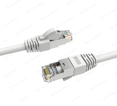 کابل پچ Cat.6A STP 26AWG با روکش PVC رنگ خاکستری 0.5 متر - کابل پچ Cat.6A 26AWG رنگ خاکستری با لیست UL